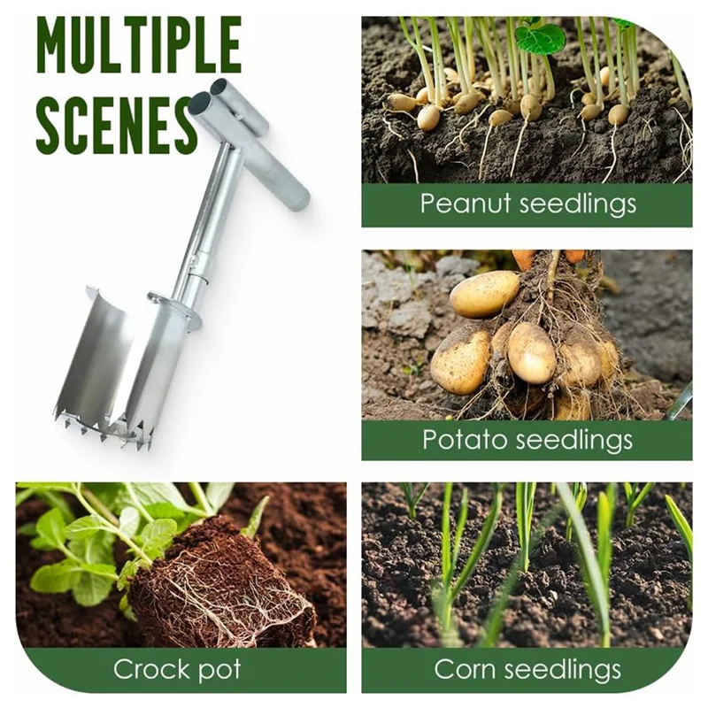 

FYBL-Bulb Planter Tool Stainless Steel, Garden Seedling Transplanter, Easy Seed & Bulb Planting Tool For Flowers, Vegetables
