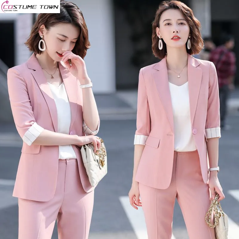 2024 Suit Set Spring/Summer Korean Edition New Fashion Style Slim Fit Top+Pants Women's Set Two Piece Set
