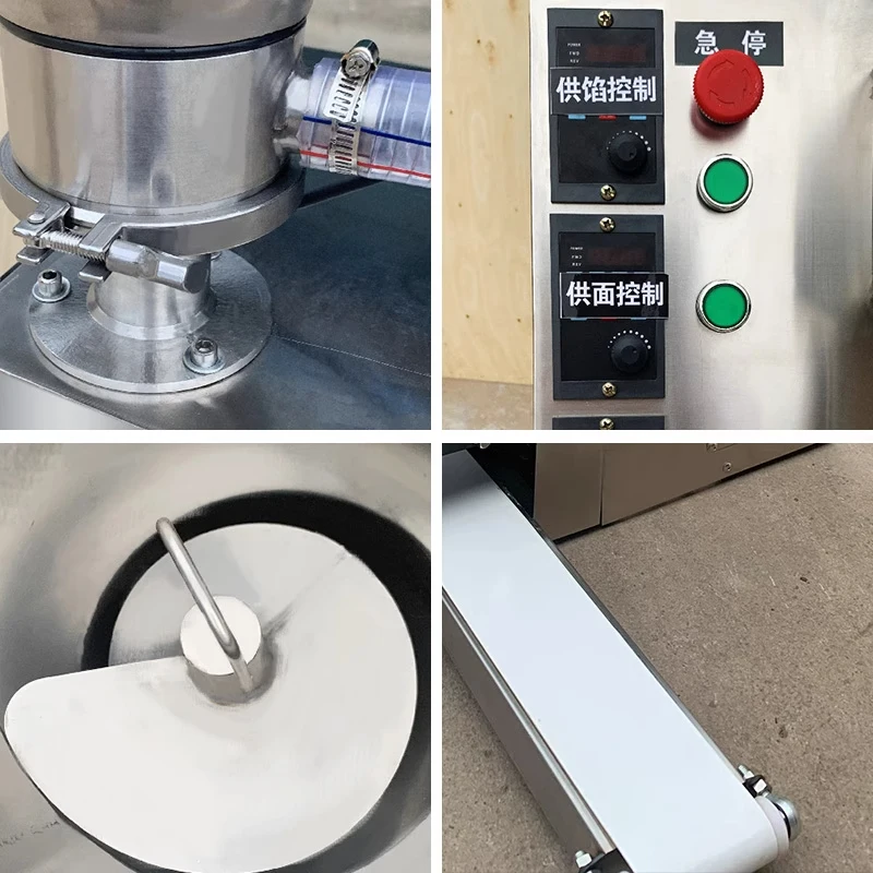 Máquina comercial pequena totalmente automática de pão cozido no vapor, imitação elétrica multifuncional, fritura e enchimento de pão cozido no vapor feito à mão