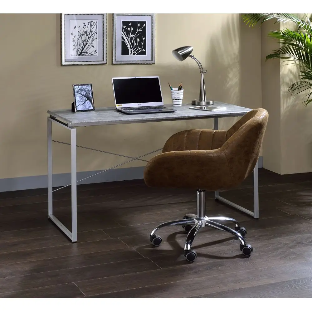 

ACME Jurgen Desk Faux Concrete & Silver