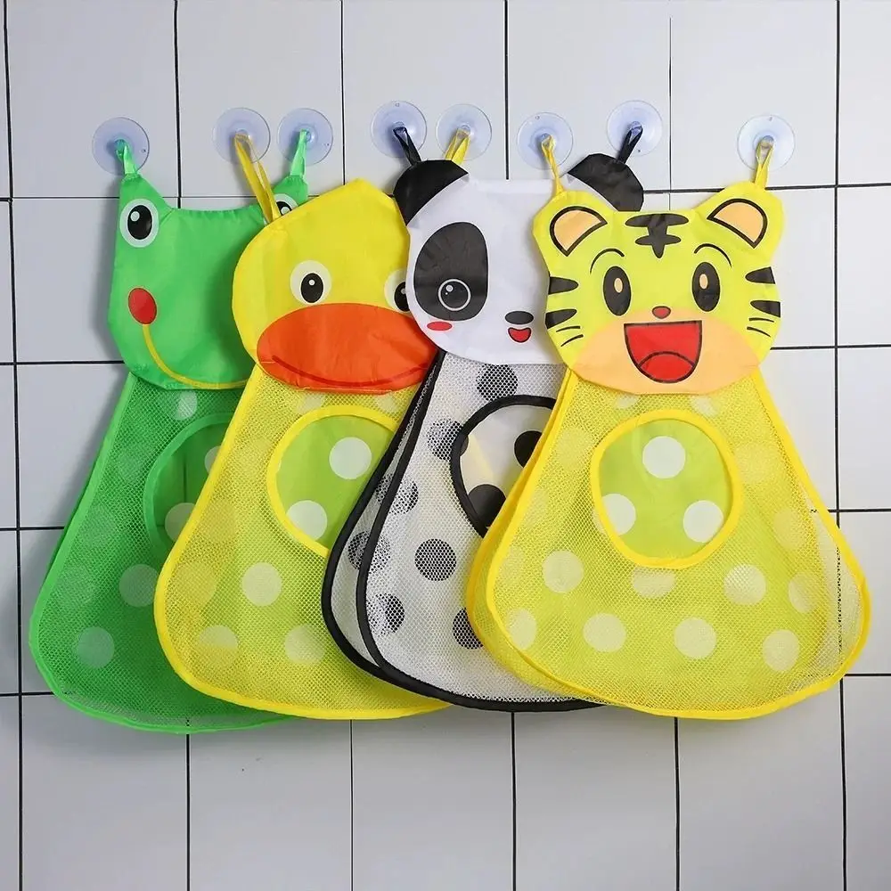 

Duck Shapes Baby Bath Storage Bag with Suction Cup Hanging Frog Mesh Net Bag Large Capacity Cute Bathroom Organizer Bathtub