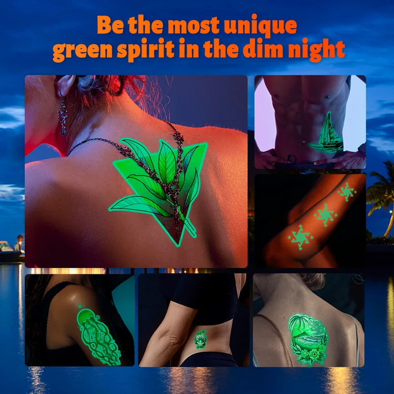 WinnerTransfer Printable Temporary Tattoos Luminous Green Transfer Tattoo Paper Skin Tattoo Print Paper  for Inkjet or Laser