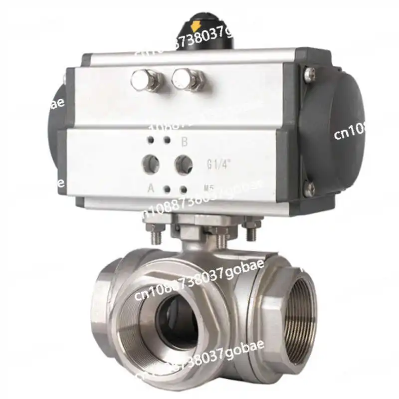 Pneumatic three-way wire ball valve Q614/5F-16P Naite T/L conversion valve stainless steel 304 valve