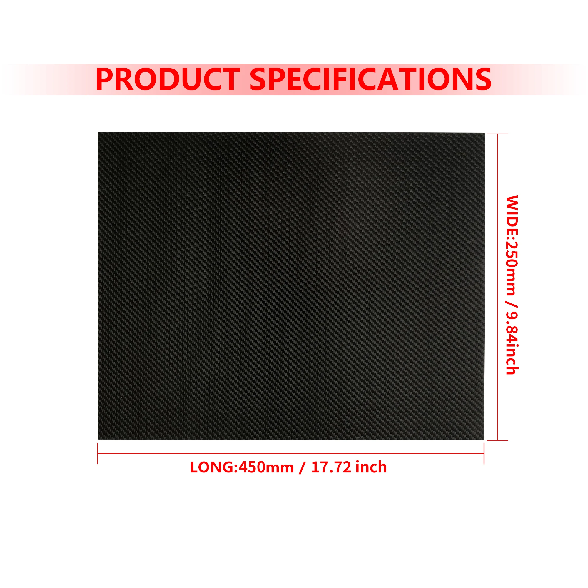 

1 piece 250mmx450mm 3K high hardness carbon fiber plate 100% pure carbon panel 0.5-10mm thickness carbon fiber dedicated for air