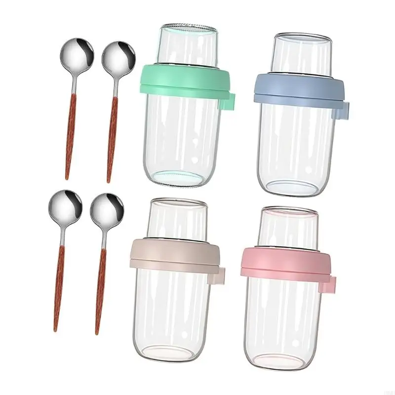 Multifunctional 2 Layer Jars Set Includes Lid And Spoon Dry Wet Separation JOMD