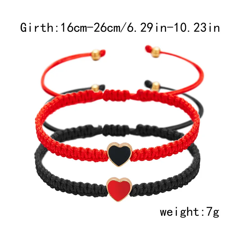 2er-Set mit farbenfrohen, herzförmigen, passenden Armbändern für Paare, Freundschaften, trendige Paar-Armbänder, Jahrestagsgeschenke zum Valentinstag – Detail 19