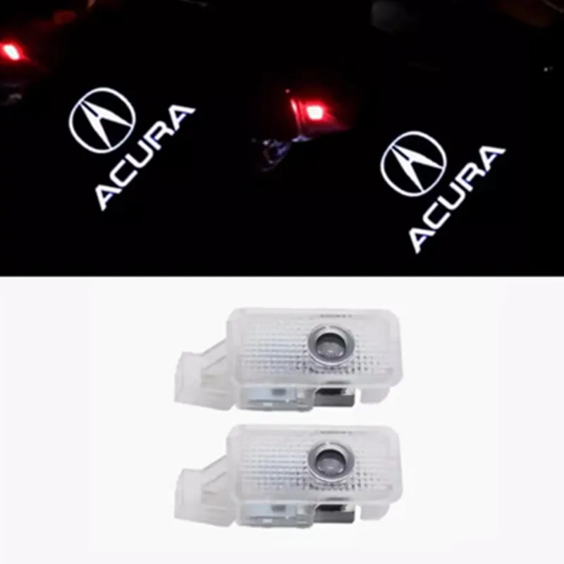 2Pcs For Acura MDX MDX YD2 YD3 2007-2021 RLX ZDX TLX TL Projector Emblem Accessories LED Car Door Ghost Shadow Lights