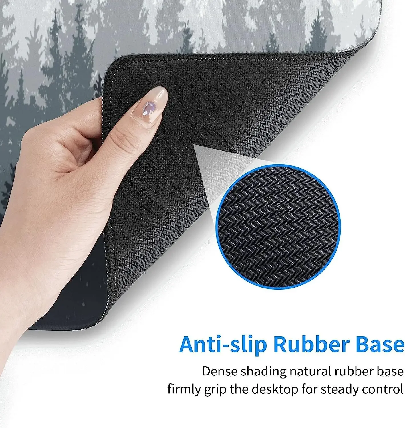 لوحة ماوس ألعاب الغابات طويلة ممتدة XL لوحة ماوس مكتب وسادات ماوس مطاطية كبيرة حواف مخيطة 31.5 بوصة × 11.8 بوصة لأجهزة الكمبيوتر المحمول