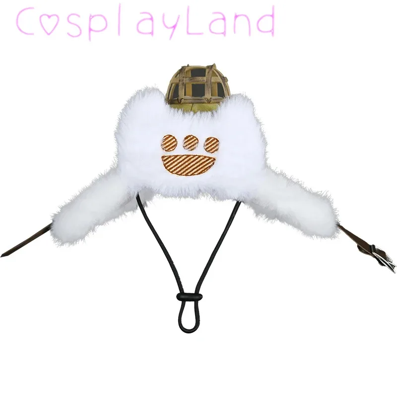 Wild White Palico Cat Hat Felyne Cosplay Costume Prop Winter Lovely Furry Plush Palico Hat Daily Comic Con Cute Pet Hat