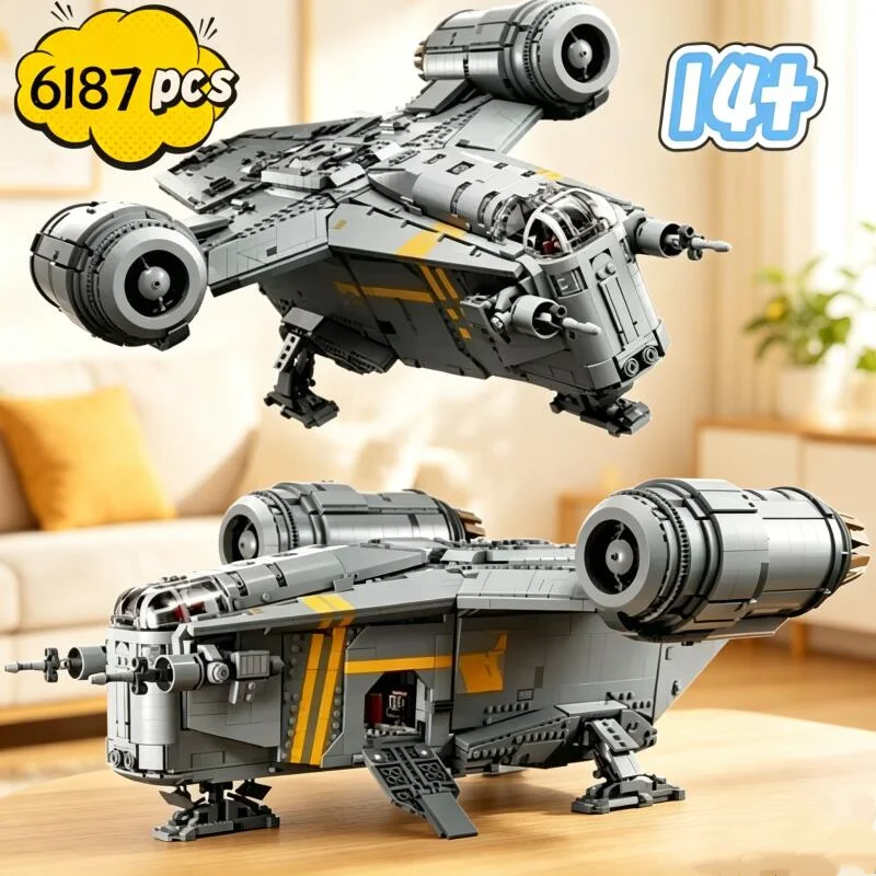 

2026 new 75331 6187Pcs The Razor Crest Assembly Building Block Model Set Creativity Spaceship Brick Toys