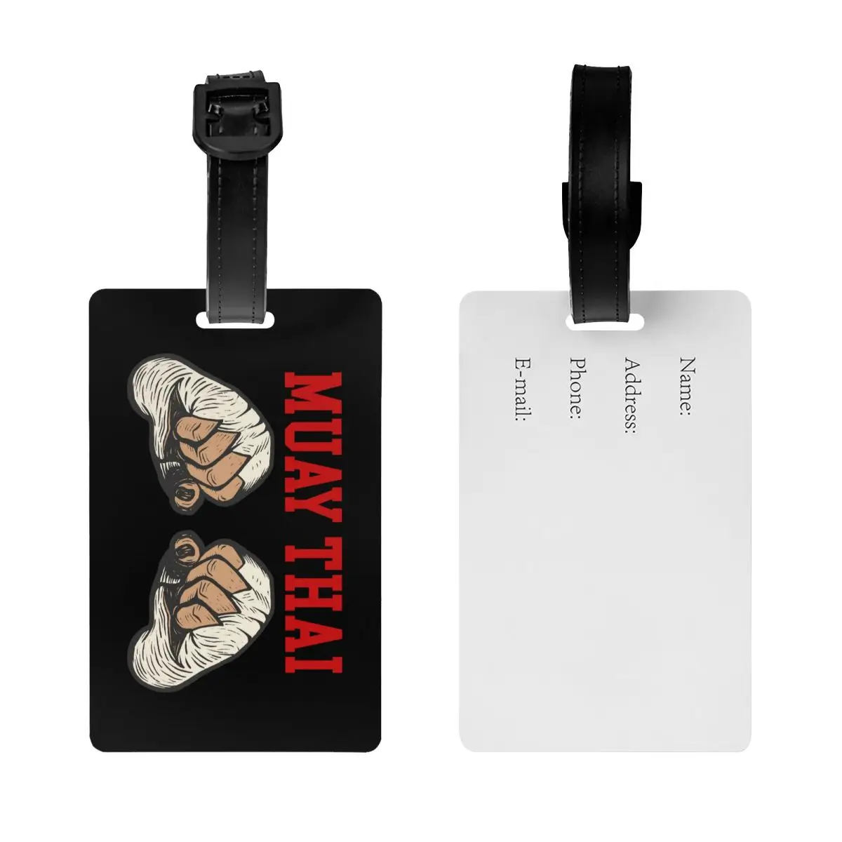 Custom Muay Thai Combat Workout Luggage Tag Privacy Thailand Kickboxing Boxing Baggage Tags Travel Bag Labels Suitcase