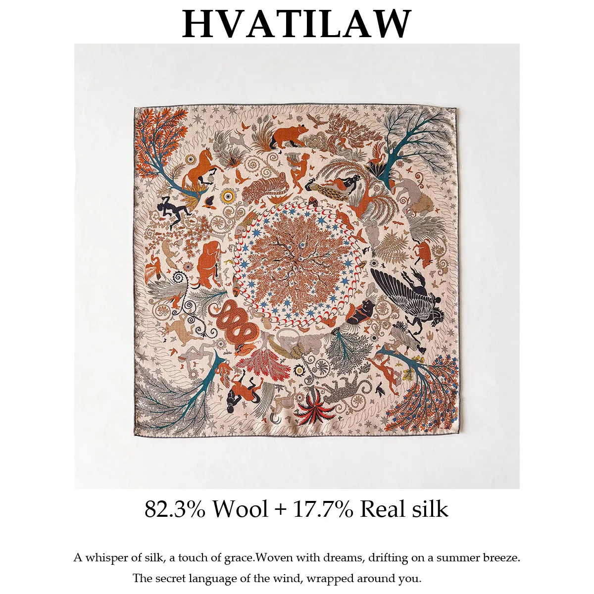 

100% Natural Silk Wool Square Scarf Women Flower Print Small Real Silk Bandana Hair Scarf Luxury Neckscarf Pure Silk Head Scarf