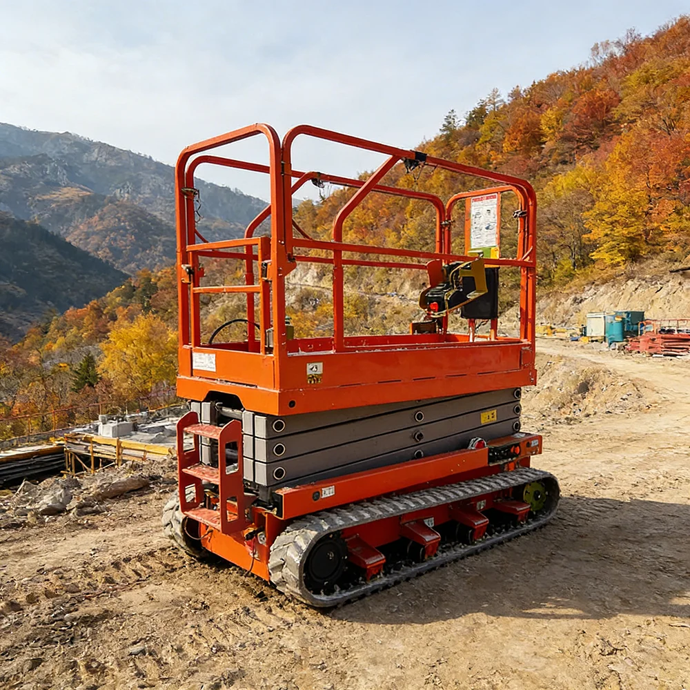 Automatic Tracked Aerial Platform Crawler Scissor Lift 8m Self Propelled Electric Rough Terrain Reliable Lifting Equipment