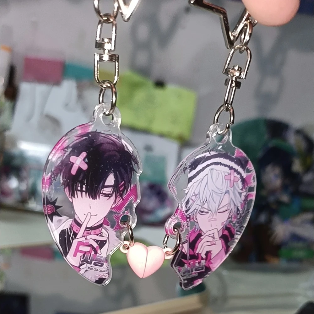 Anime ALIEN STAGE Keychain, Heart-Shaped Magnetic Pendant