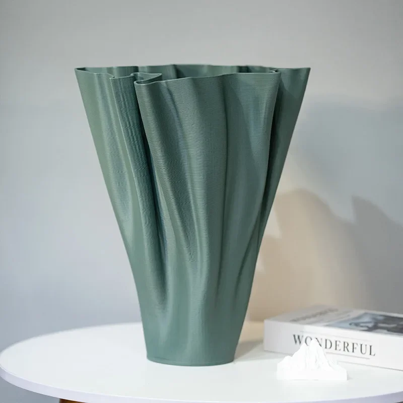 Ceramic Vase Three-dimensional Pleats Twisted Flowerpot Flower Arrangement Accessories Geometric Ceramic Handicrafts