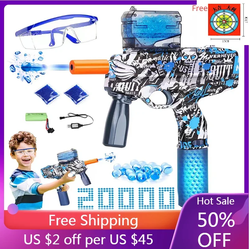 M416 Electric Gel Ball MP9 Splatter Ball Gun Automatic Christmas Toys and Gifts Outdoor Activitie Shoot Game Toy for Kid