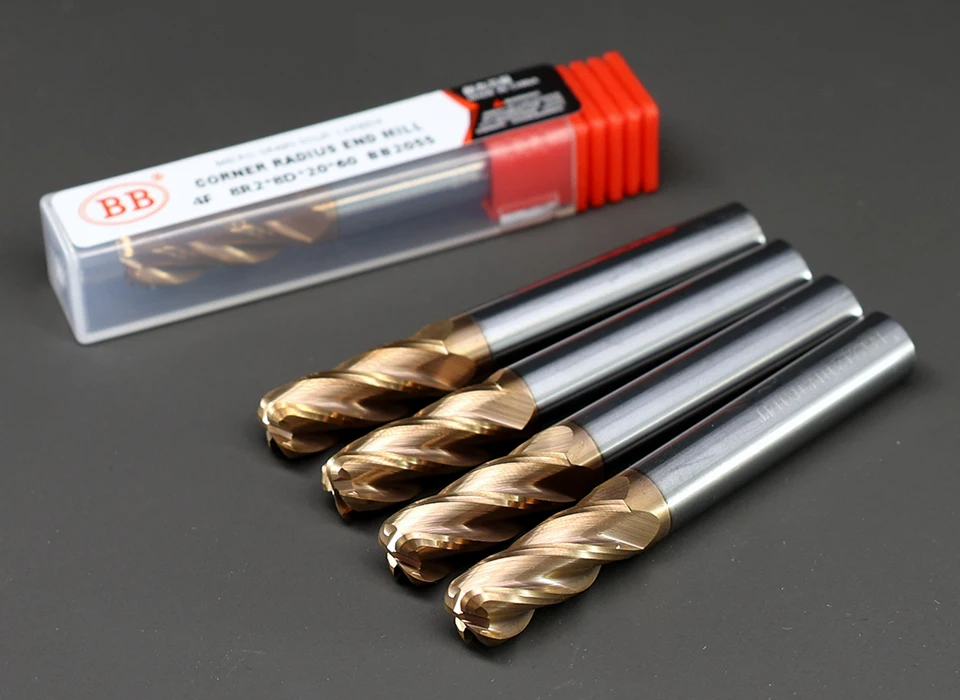 BB Eckradius Schaftfräser R Bullnose CNC Wolframkarbid Stahlschneider Oberflächenbearbeitung Metallfräser Werkzeug 3 4 Nuten R0,5 R1 – Detail 5