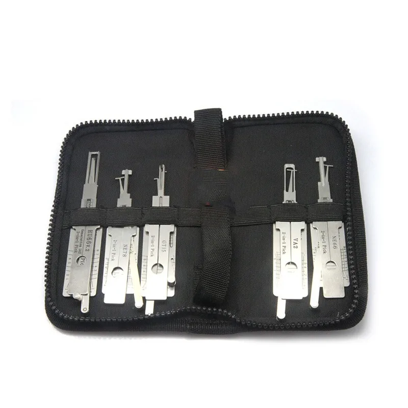 

Smart Tools European Car 5PCS 2in1 2 in 1 Lock Pick and Decoder HU66 GT15 VA2 NE78 NE66 Locksmith Tools