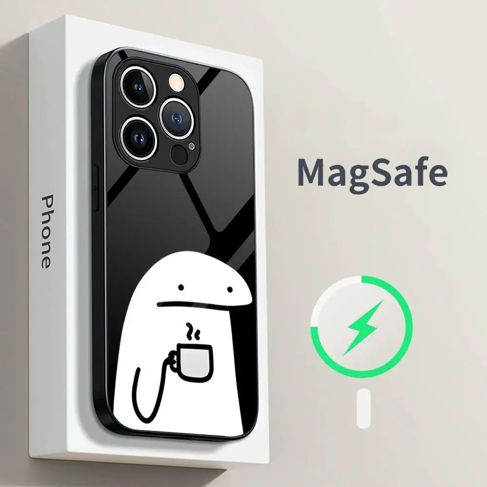 Funda de teléfono Celular Flork para IPhone 17 Pro Max 15 16 Pro 14 Plus 12 11 13 14 Magsafe cubierta de cristal de carga inalámbrica