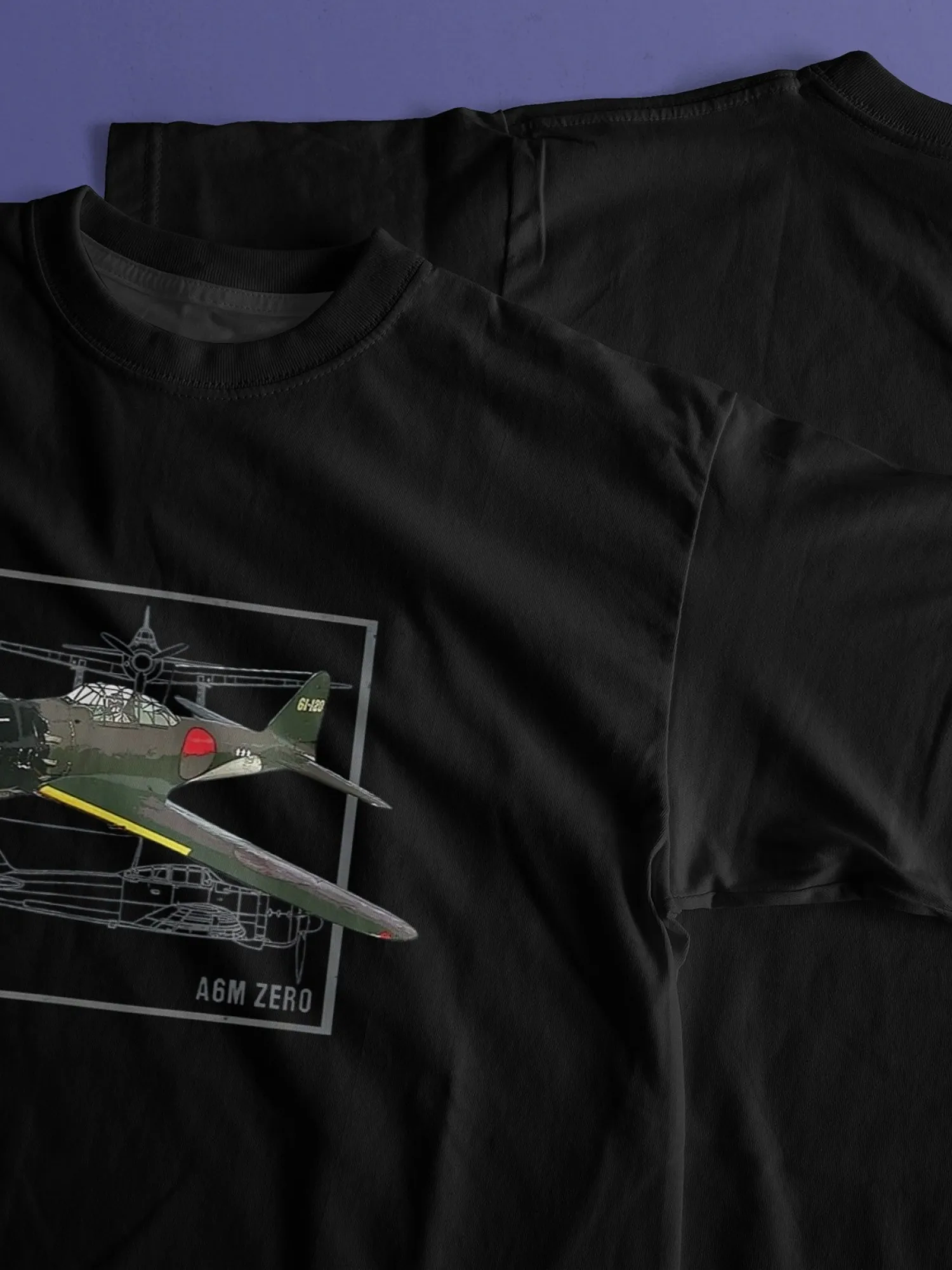 تي شيرت رجالي مطبوع عليه A6M Zero Fighter Reaction مع طباعة طائرة مفصلة، مقاس مريح في جميع الفصول #3