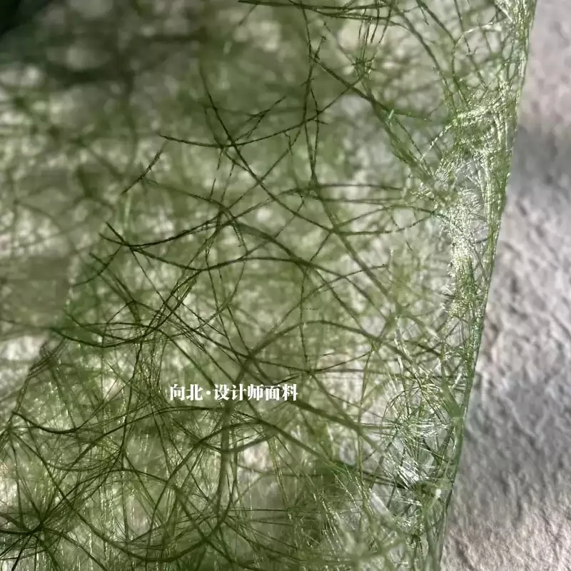 Grass‑Green Irregular Geometric Textured Hollow Mesh Fabric Special Sheer Net Cloth for Fashion Garment Craft Backdrop
