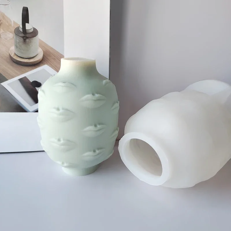 

Lip Vase Silicone Mould Lip Bottle Shape Flowerpot Mold Handmade Decorative