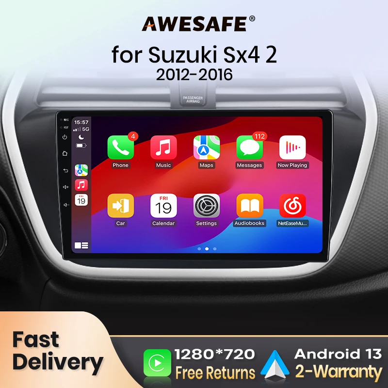 AWESAFE PX9 Plus Car Radio For Suzuki SX4 S-Cross 2012 - 2017 wireless CarPlay Android Auto No 2 din 2din DVD