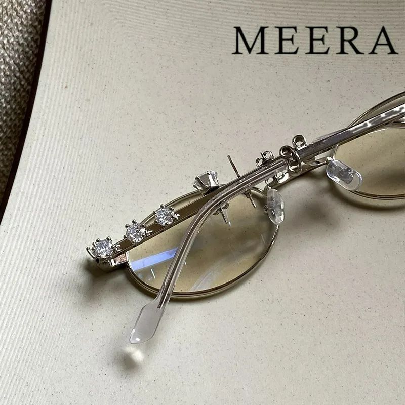 

Luxury Designer Women's Reading Glasses Frames Sliver Diomand Gm Trendy Prescription Glasses Eyeglass Frame For Women