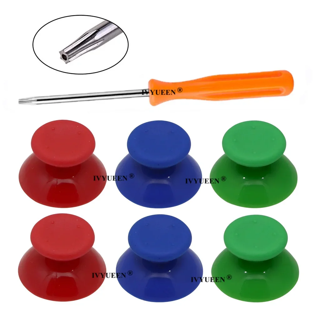 IVYUEEN 6 Pcs สีดำสีเทา3D Analog Stick จอยสติ๊กสำหรับ Xbox 360 Controller Thumbstick Caps สำหรับ X Box 360 Analogical อะไหล่ซ่อม