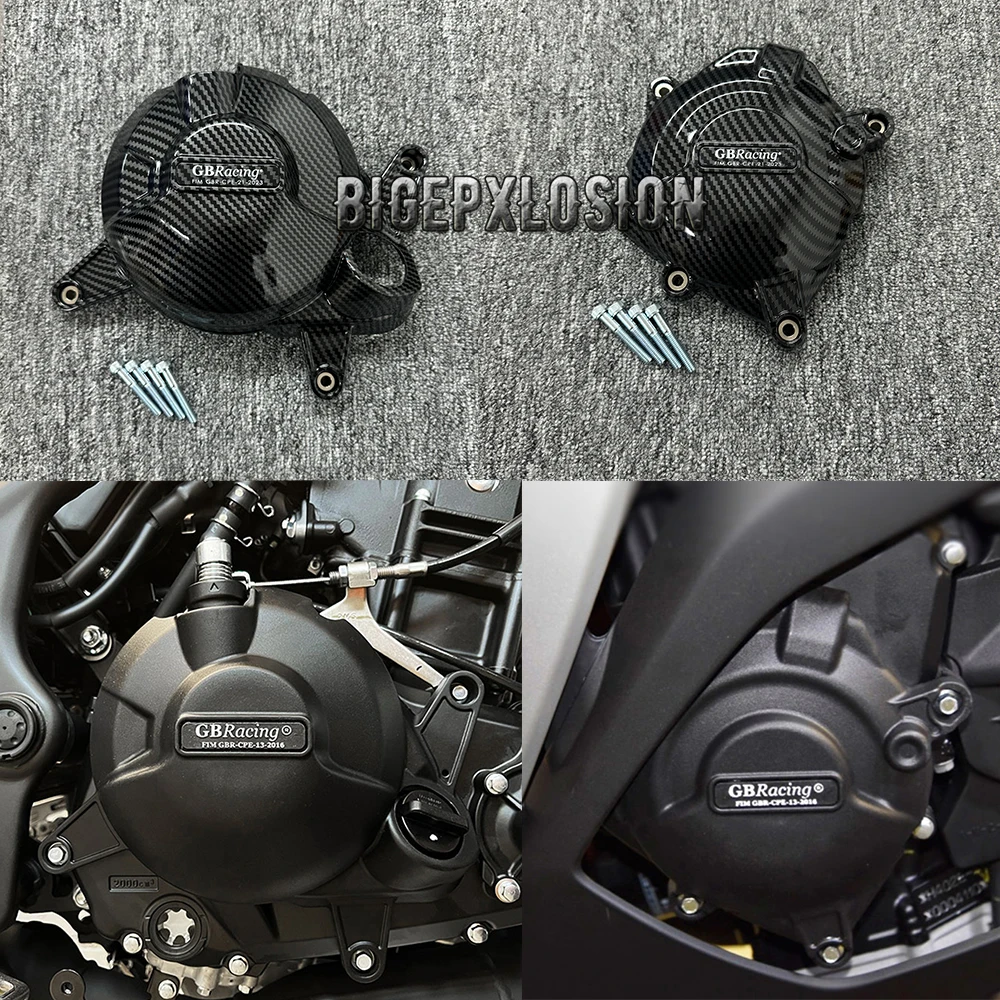 

2025 R3 НОВЫЙ защитный чехол для двигателя мотоцикла с текстурой углеродного волокна GB Racing для YAMAHA YZF-R3 и MT-03 2023-2024-2025