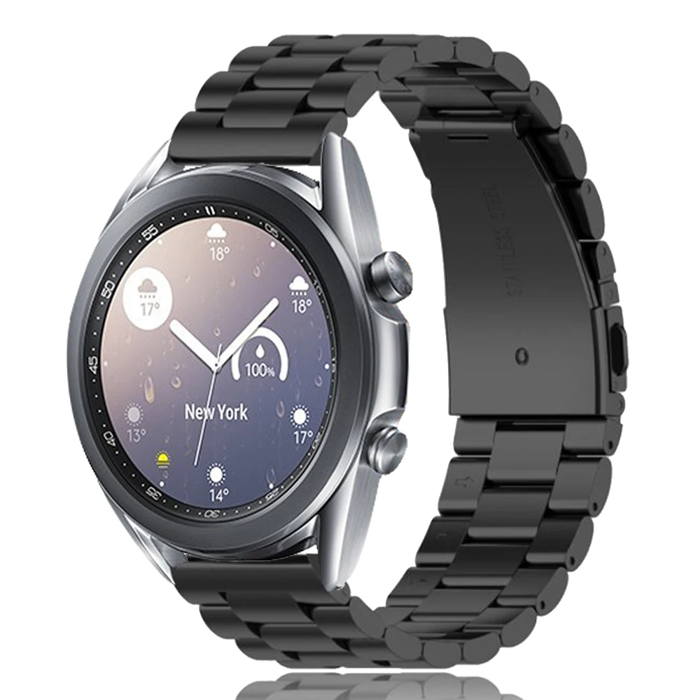 Pulseira de aço inoxidável para Samsung Galaxy Watch 3, Pulseira Pulseira, Acessórios de Substituição, Active 2, 41mm, 45mm, 40mm, 44mm