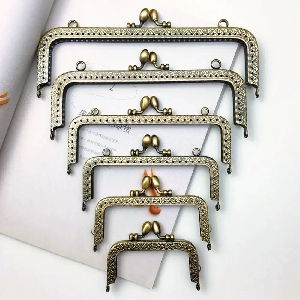 1Pc Purse Clasp Frame Bag Kiss Clasp Lock Vintage Metal Purse Frame for DIY Craft Purse Bag Making 8.5/10.5/12.5/15/20.5cm Sizes