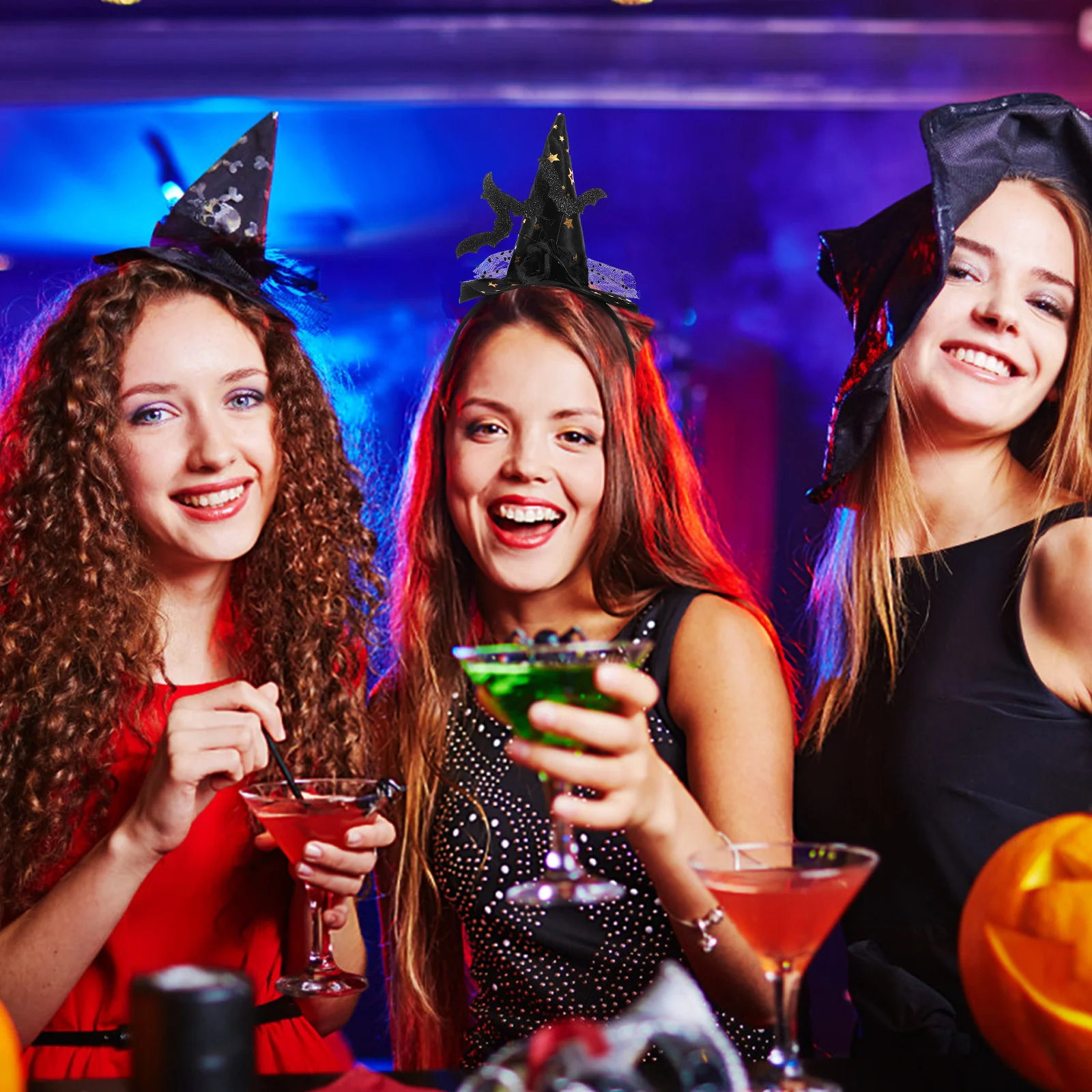 1 قطعة عقال قبعة الساحرة النساء أنيقة الدانتيل هالوين حفلة أغطية الرأس زي ملحق للبالغين تأثيري ديكور