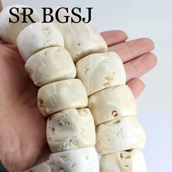 20-25mm 15inch Genuine Real Freeform Column Natural White Sea Bamboo Coral Jewelry Findings Diy Beads