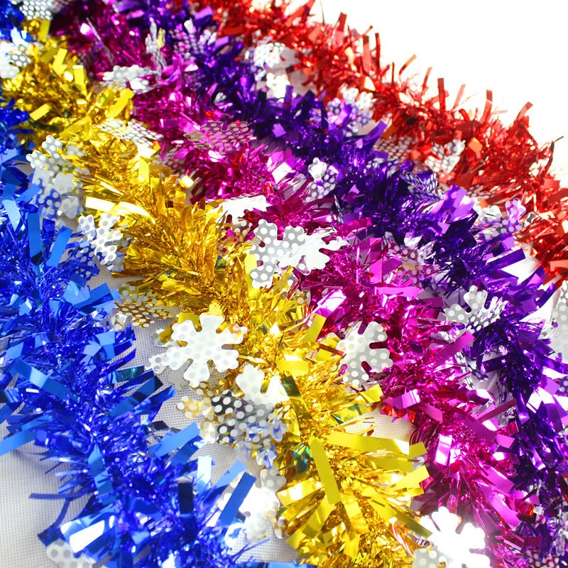 2024 New Year Decoration Snowflake Garland Hotel Supermarket Christmas Tree Hanger Party Scene Decoration Home Accessories