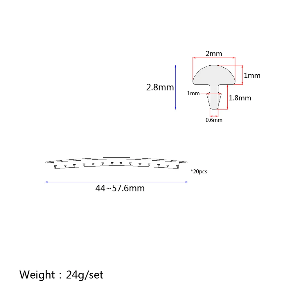 

20 Pcs Silver Folk Silk Bass Fret Wire Guitar Classical Cupronickel Electric Fingerboard Copper Alloy