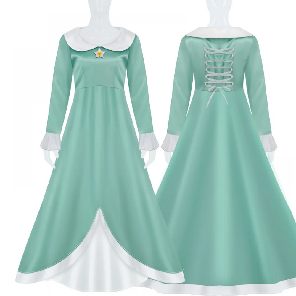 Princess Peach Costume,Peach Daisy Rosalina Dress Up for Girls Cosplay Outfit with Accessories