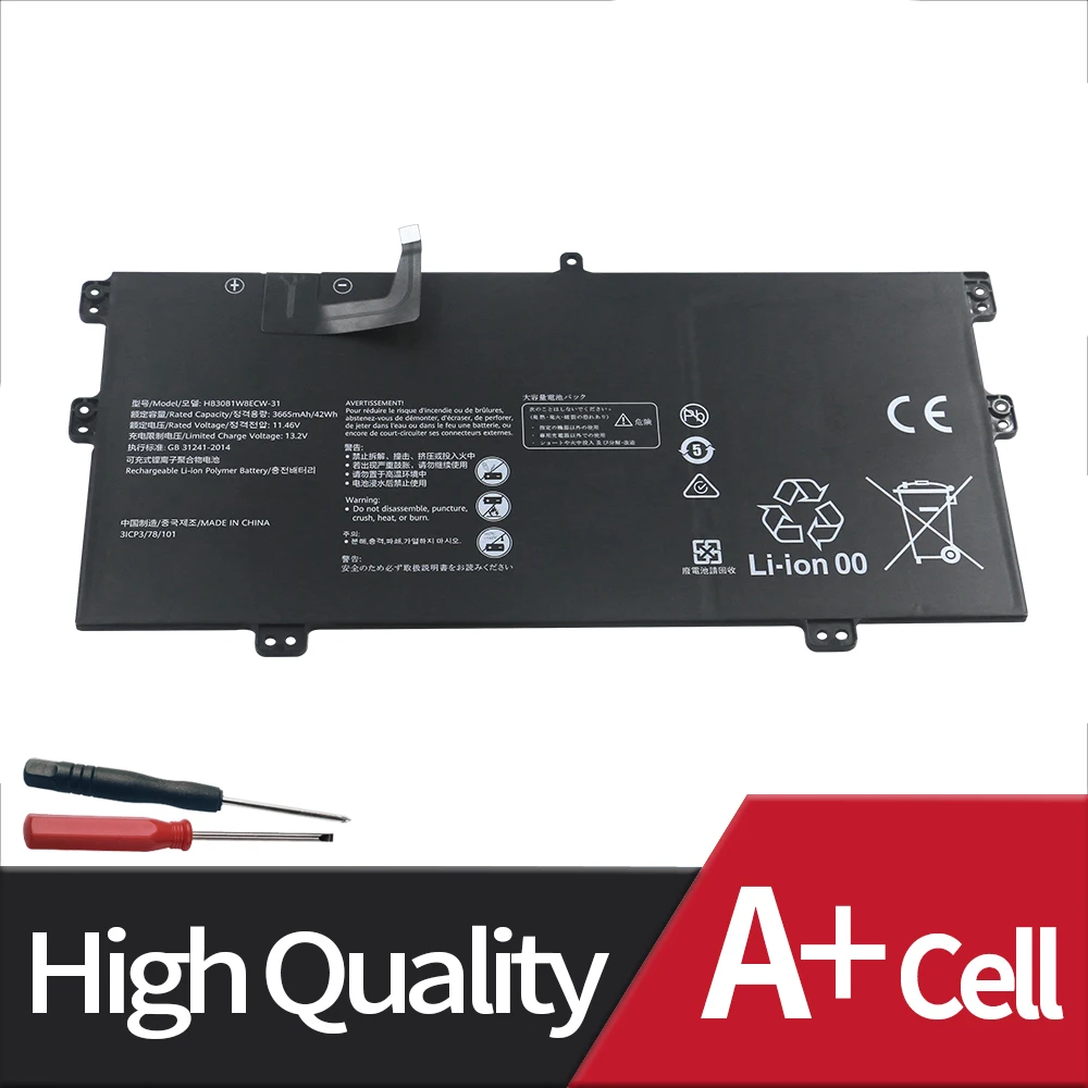 NEW HB30B1W8ECW-31 Laptop Battery For Huawei MateBook X 2020 EUL-W19P EULD-WFE9 Tablet PC 11.46V 42WH 3665MAH Free tools