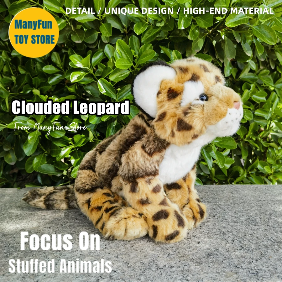 Clouded Leopard High Fidelity Big Cats Plushie Jaguar Plush Toys Lifelike Animals Simulation Stuffed Doll Kawai Toy Gifts Kids