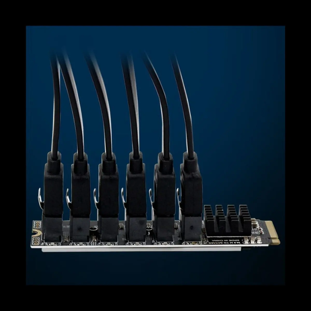 

2X M.2 MKEY PCI-E Riser Card M.2 NVME to SATA3.0 PCIE to SATA 6Gpbsx6-Port Expansion Card ASM1166 Support PM Function