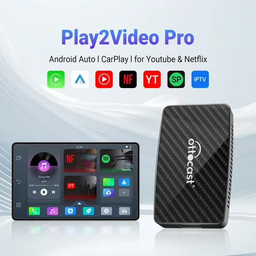 Imagen 1 del producto OTTOCAST Play2Video Pro inalámbrico CarPlay adaptador inalámbrico Android Auto para Youtube Netflix IP TV accesorios de coche para Kia Toyota