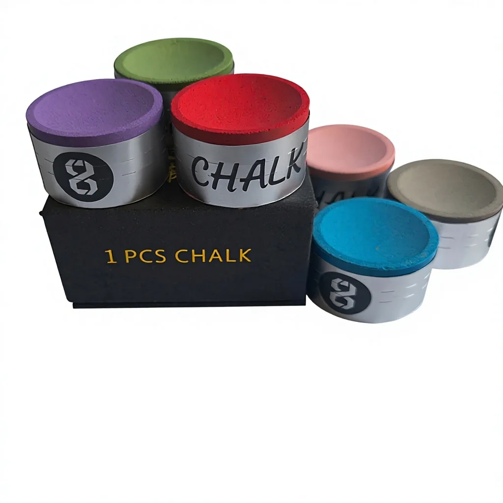 Black8 Gift Box Billiard Chalk Set 6 Colors Low Deflection Anti-misse Adhesive Snooker Pool Cue Tip Chalk Universal