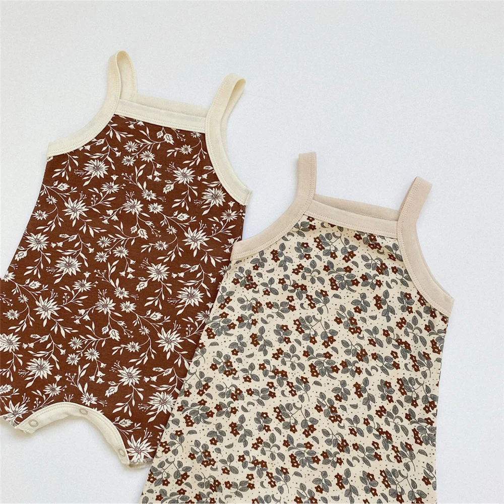 Summer Baby Girl Clothes Floral Newborn Girl Romper Sleeveless Soft Cotton Newborn Jumpsuits Outfits Infant Clothing