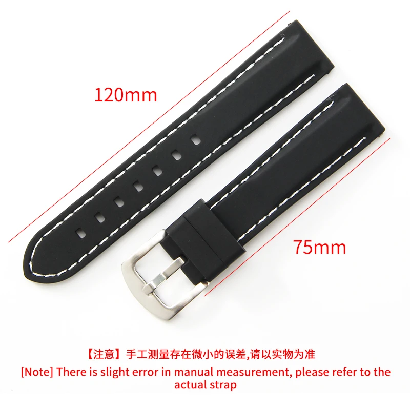 Steel Black Needle Buckle Silicone Universal Part Brands Watch Strap 18 20 22 24mm Waterproof Sweet-Proof Rubber Watchbands