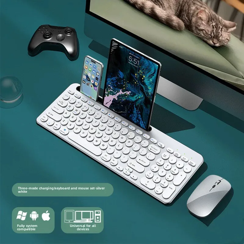 

Spot Bluetooth Dual-Mode Wireless Keyboard and Mouse Set Rechargeable for Laptop Tablet Mobile Phone Portable