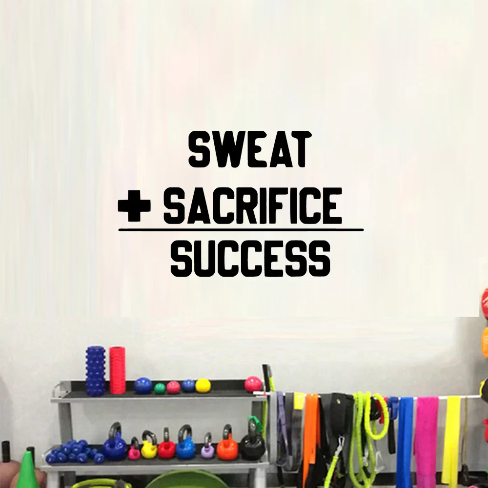 

1 pc hot sale success with sacrifice and sweat gym Wall Stickers Self Adhesive Art Wallpaper Decoration Accessories Murals