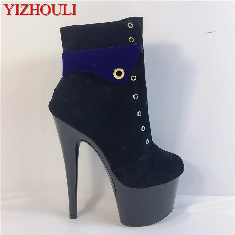 

Factory direct 17cm high heels, suede boots with sexy women's shoes, model stage pole dancing show dance shoes