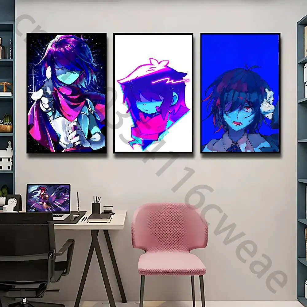 K-kris Deltarune Poster Self-adhesive Art Waterproof Paper Sticker Coffee House Bar Room Wall Decor