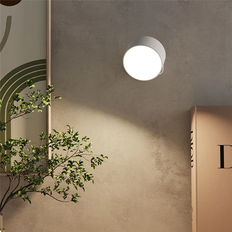 T24C Rechargeable Magnetic LED Wall Light 360° Rotation Touch Remote Control Cabinet Spotlight For Home & Office A