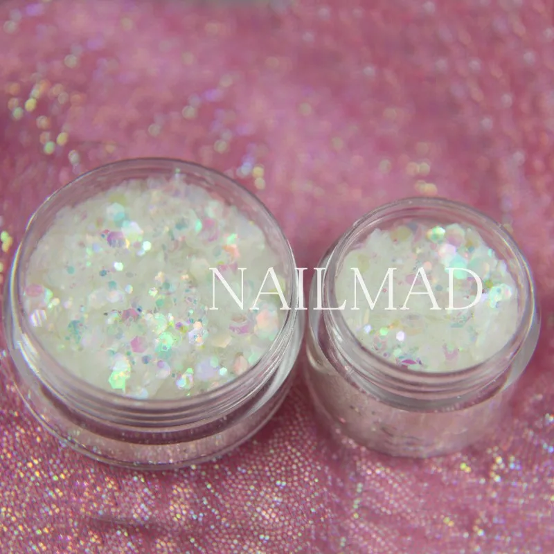 1 scatola esagonale Glitter per unghie dimensioni della miscela scintille colorate paillettes per Nail Art Glitter per Manicure trucco Body Art decorazioni fai da te